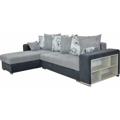 Coltar Atlanta Gri inchis & deschis, universal stanga sau dreapta, extensibil, 2 lazi depozitare, zona dormit, 2950 x 1900 x 800