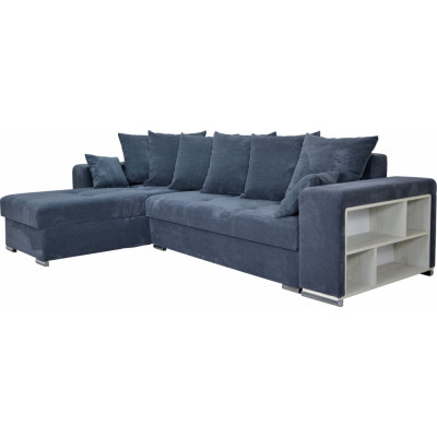 Coltar Atlanta gri inchis, universal stanga sau dreapta, extensibil, 2 lazi depozitare, zona dormit, 2950 x 1900 x 800