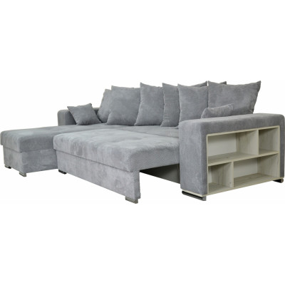 Coltar Atlanta gri deschis, universal stanga sau dreapta, extensibil, 2 lazi depozitare, zona dormit, 2950 x 1900 x 800