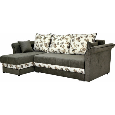 Coltar Bella gri inchis, universal stanga sau dreapta, extensibil, 2 lazi depozitare, zona dormit, 2500 x 1400 x 750