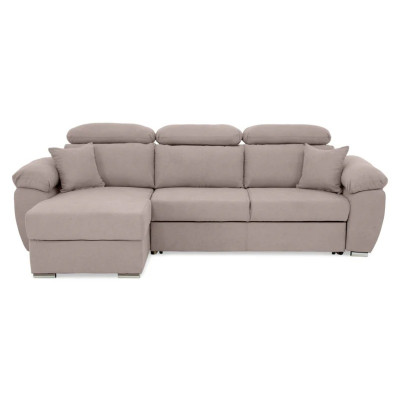 Coltar Como extensibil, functie dormit, lada depozitare, 265x166x91/102 cm, Bej