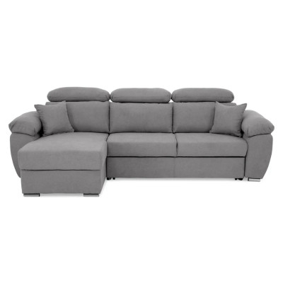 Coltar Como extensibil, functie dormit, lada depozitare, 265x166x91/102 cm, Gri