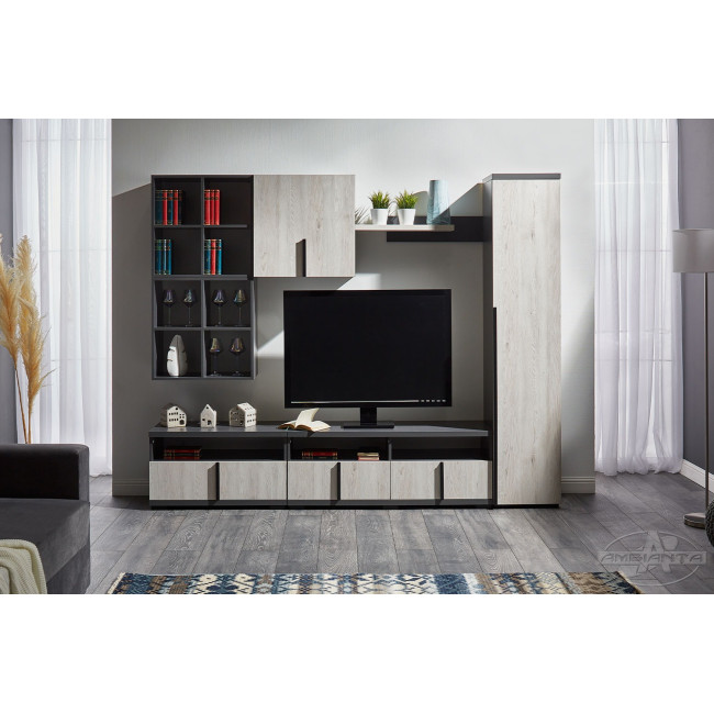 Living Duet 4, Gri si Alb texturat, 240x195x42 cm
