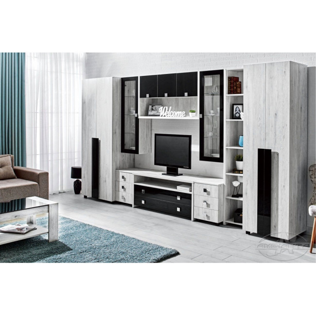 Living Oscar Alb, 9 piese, 380 x 52 x 209 cm