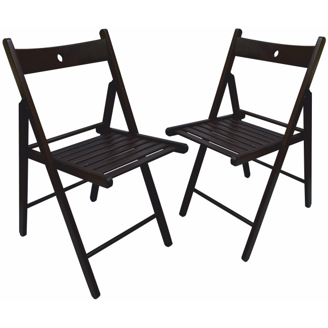 Scaun pliant lemn, Negru,  77 x 44 x 51 cm