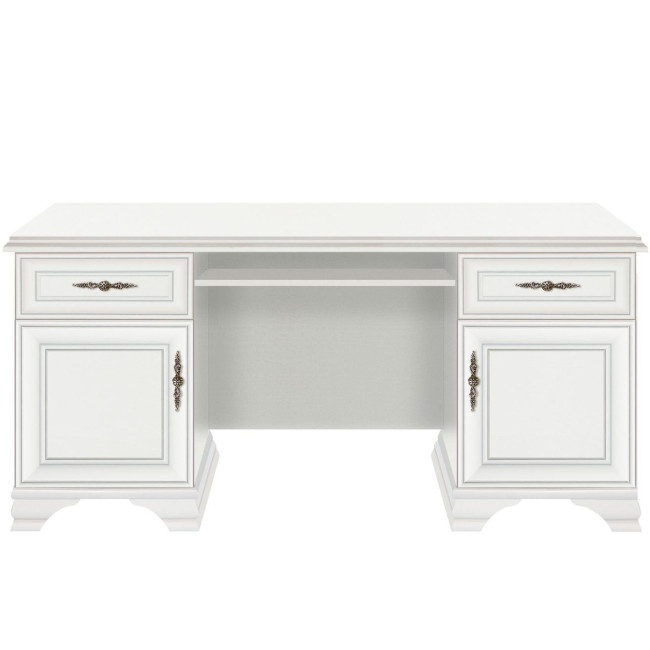 Birou Kentuki, 2 usi + 2 sertare, 120x60x75,5 cm, Alb Alpin