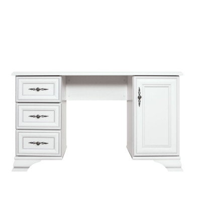 Birou Kentuki, 1 usa + 3 sertare, 120x60x75,5 cm, Alb Alpin