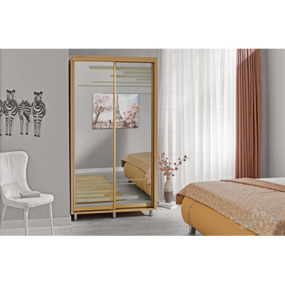 Dulap Venus Bej Cremona, 2 usi culisante, 120 x 58 x 224 cm