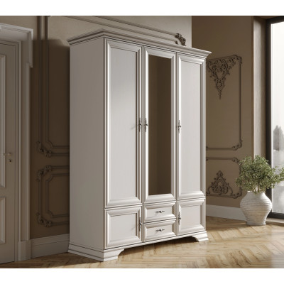 Dulap Kentuki, 6 usi + 2 sertare, 160 x 225 x 61 cm, Alb Alpin