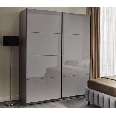 Dulap Space, 2 usi culisante, 200 x 62 x 225 cm, Gri