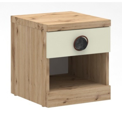 Noptiera Amigo, 43 x 40 x 35 cm, Stejar si Bej