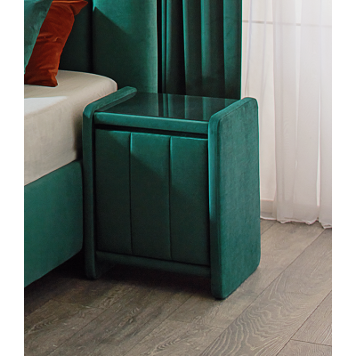 Noptiera Fancy tapitata, 48 x 46 x 60 cm, Verde