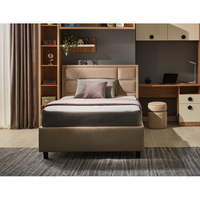 Pat Amigo, spatiu depozitare, somiera rabatabila, 120x200 cm, Bej