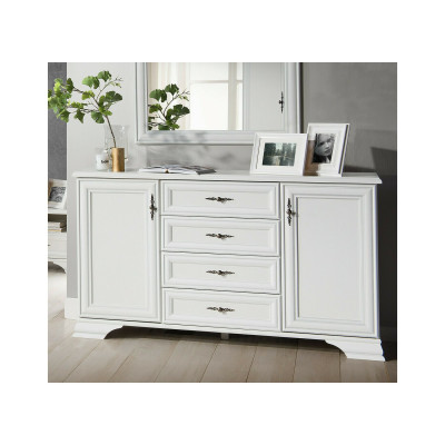 Comoda Kentuki, 2 usi + 4 sertare, Alb