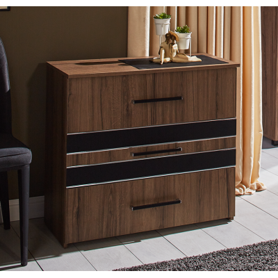 Comoda Fenix, 3 sertare, 82 x 76 x 40 cm, Nuc