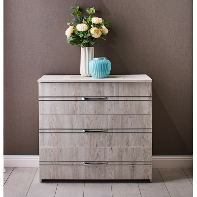 Comoda Inter, 3 sertare, 82x76x40 cm, Alb Samoa