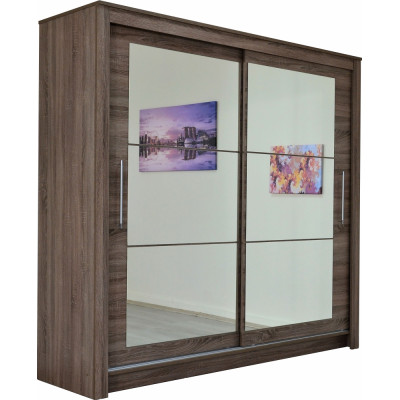 Dulap Ebon truffle, 2 usi culisante, 210 x 61 x 200 cm