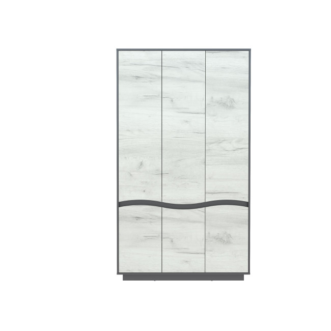 Dulap Geneva, 3 usi, 206,5x118,4 x50 cm, Alb texturat