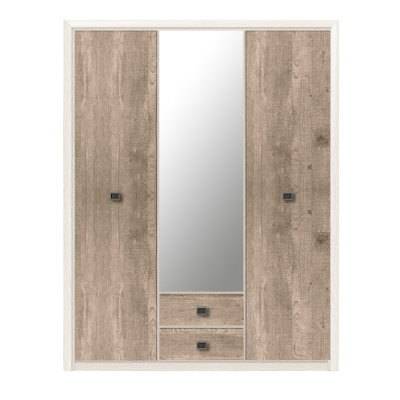 Dulap Koen, 3 usi + 2 sertar, 163x208x56 cm, Stejar si Pin
