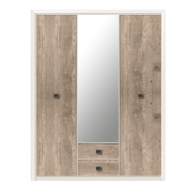 Dulap Koen, 3 usi + 2 sertar, 163x208x56 cm, Stejar si Pin