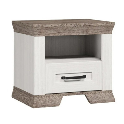 Noptiera Marsel, 55x50x40 cm, Alb Frasin si Sonoma Truffle